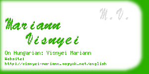 mariann visnyei business card